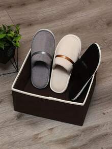 两双可重复使用的拖鞋，男女通用水疗拖鞋，水疗酒店旅行防滑拖鞋，酒店拖鞋，居家保暖拖鞋，闺蜜节，小狗，嘉年华，派对装饰