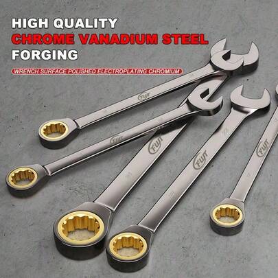 Bộ cờ lê đầu cố định Chrome Vanadium 6mm-32mm, Cờ lê đầu cố định, Cờ lê kết hợp với đơn vị Anh và hệ mét, Cờ lê ratchet 72 răng có đầu di chuyển, Dụng cụ sửa chữa đai ốc, Dụng cụ sửa chữa cờ lê kết hợp vòng hở cầm tay, Thích hợp cho bảo dưỡng ô tô, Xây dựng thiết bị gia dụng, Xây dựng tòa nhà