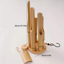 1个手工竹制风铃，黄色，声音悦耳动听，适合室内外装饰，可用于花园、码头、露台、家居装饰，铝制框架，或作为生日、毕业礼物、房间装饰、卧室装饰、家居装饰、墙面装饰、客厅装饰。 - 彩色 - 查看 5