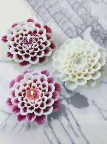 1pc 3D Flower Candle Silicone Mold (Mold Chip + Cotton Core Combo) - DIY Floral Scented Soap & Resin Casting Mold, Suitable For Holiday & Birthday Gifts, Easy Demold, Heat Resistant, Clear Texture