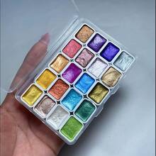 6/24/60 Pcs Metal Watercolor Paint Set - Watercolor Paint Set, Glitter Solid Watercolor Paint Palette, Pearlescent Watercolor Paint Set, Suitable For Artists And Painting Enthusiasts - Sets - View 15