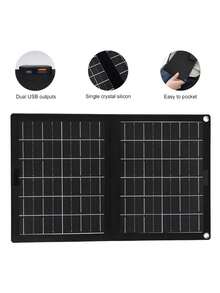 2-In-1 Portable Solar Panel Charger, Foldable, 30-50W Output, USB Port, Universal Charging, 36V Voltage, Solar Power Charging For Phones And Accessories, Travel Friendly - 彩色 - 查看 6