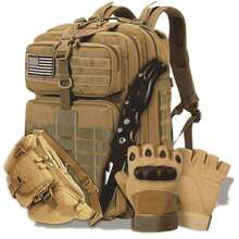 Military Kit Backpack Knife Pocket Knife Waist Bag Waterproof Tactical Glove Hunting Camping Protection - 米色 - 查看 1