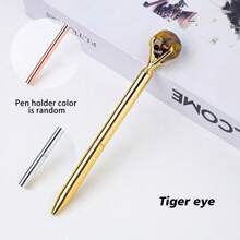 1 pièce Stylo à bille en cristal d'améthyste naturelle authentique et non traitée - Pierre brute unique, écriture fluide, parfait pour les fournitures scolaires des étudiants et les cadeaux d'affaires de bureau - Matériau authentique et non traité
