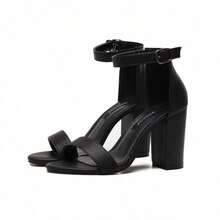 Women's 2-Strap Heeled Sandals - Black - View 6