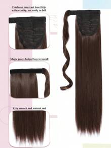 Straight Ponytail Extensions Synthetic Hair Wrap Around Ponytail Extension Heat-Resistant Wig For Women Synthetic Pony Tails Hairpieces Daily