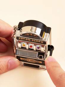 1 pièce Mini machine à sous drôle et mignonne porte-clés pendentif machine à sous avec rouleau tournant et porte-clés pour cadeaux de vacances, décorations de gâteau d'anniversaire, fournitures de fête, porte-clés de sac, pendentif de perle, petit cadeau, accessoires de voiture, breloques de sac à dos pour l'école