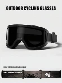 One Pair Of The New Style Large-Frame Multi-Functional Windproof Goggles Is Specially Designed For Outdoor Activities Such As Skiing, Cycling And Mountain Climbing, Suitable For Male Users. This Product Combines The Functional Characteristics Of Ski Goggles And Cycling Glasses, And Can Meet The Usage Demands In Various Scenarios. For Summer Beach Vacation,Outdoor,Travel Autumn Accessories - Dark Grey - View 1