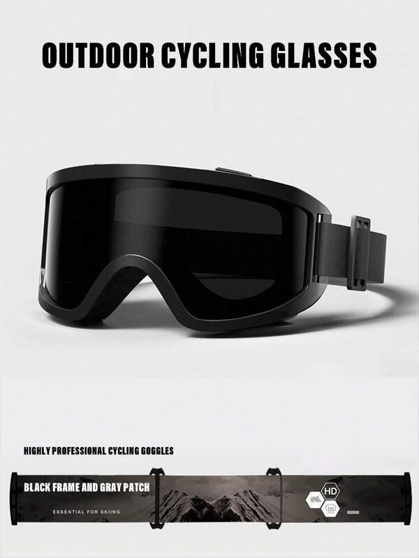 One Pair Of The New Style Large-Frame Multi-Functional Windproof Goggles Is Specially Designed For Outdoor Activities Such As Skiing, Cycling And Mountain Climbing, Suitable For Male Users. This Product Combines The Functional Characteristics Of Ski Goggles And Cycling Glasses, And Can Meet The Usage Demands In Various Scenarios. For Summer Beach Vacation,Outdoor,Travel Autumn Accessories