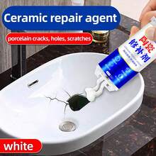 1pc Ceramic Repair Agent - Ultra-Strong Waterproof Bonding, Effective Hand Wash Basin Crack Repair, Powerful Cracking Glue For Bathtub, Toilet, Sink Restoration And Renovation - White - View 2