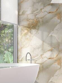 1卷大理石接触纸，撕下即贴台面，撕下即贴防水米色大理石接触纸，用于办公桌台面，接触纸自粘大理石壁纸，用于厨房墙面装饰，房间装饰贴纸，墙纸，墙贴，墙贴，厨房配件，厨房用品，厨房装饰