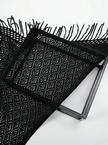 1 件男女通用休闲流苏围巾，纯色面罩颈套，街头朋克嘻哈风格三角围巾头巾，送给男朋友、兄弟、家人的最佳礼物