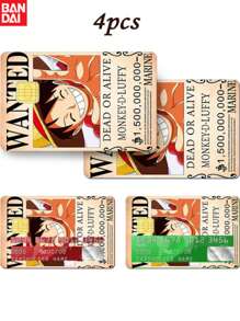 bandai 4pcs Bandai One Piece , Anime Themed Credit Card Stickers, Decorative Stickers, Personal Bank Card Privacy Protection Cover Protective Stickers - Suitable For Credit Cards, Bank Cards, And Bus Cards - Scratch Resistant, Cool Decorations, Removable Self-Adhesive Decorative Card Stickers, Party Gifts&Birthday Surprise Gifts, Ideal Christmas, Halloween, Thanksgiving, And Mother's Day Gifts.,School Supplies,Back To School