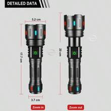 High-Power LED Flashlight Long-Range 1500 Meters Ultra-Bright Zoom Waterproof Tactical Torch Rechargeable Camping Fishing Light Outdoor Hiking Adventure Hunting Light - Black - View 12