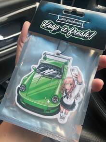 JDM STYLE,Cool Anime Girl Wtih Car Design, Car Air Fresheners - Hanging Rearview Mirror Scented Tablets, Cool Automotive Decor, Paper-Based Vehicle Air Freshener Combo Set With Assorted Designs, Gift For Friends - Multicolor - View 2