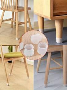1/4/8/20 Pcs Silicone Chair Leg Covers - Non-Slip Furniture Protector Pads, Wear-Resistant Floor Protectors, Suitable For Chairs And Tables (Durable And Easy To Install), Invisible Design, Soft Cushioning