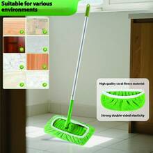 7/10pcs Reusable Mop Pads - , Highly Absorbent, Green With White Trim Polyester Fiber, Designed For Campus Floor Care, Efficient Cleaning Tool, Reusable