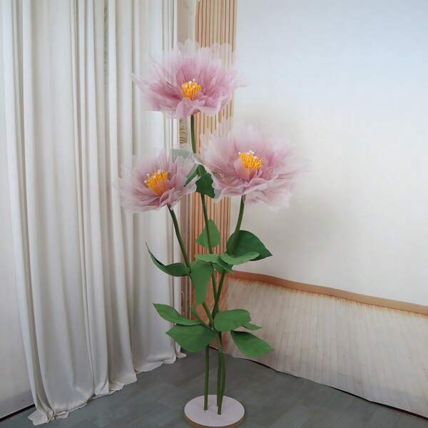 50cm künstlich gefärbte Pfingstrose Große Kunstblume, Fensterdekor, Outdoor Party Straßenführung Kulisse, Fotografie Requisiten, Synthetische Organza Blume