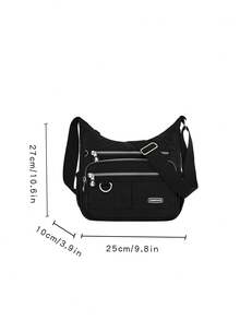 Women's Nylon Waterproof Shoulder Bag, Lightweight Messenger/Cross-Body/Satchel Bag