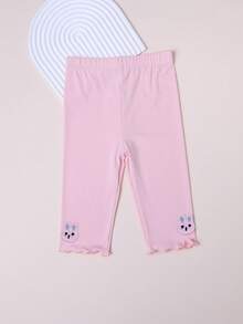 1/3双女婴薄款透气连裤袜，可爱卡通荷叶边百搭夏季款 - 彩色 - 查看 3