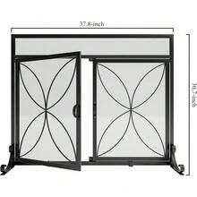 Fireplace Screen With Magnetic Door, Large Metal Fireplace Screen Suitable For Household Use, - 1 - View 4