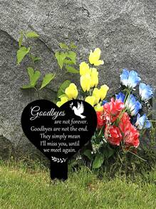 1 pieza resistente Decoración del cementerio de lápida con estaca en memoria de tu ausencia, regalo sentimental de condolencias resistente a la intemperie para jardín y patio