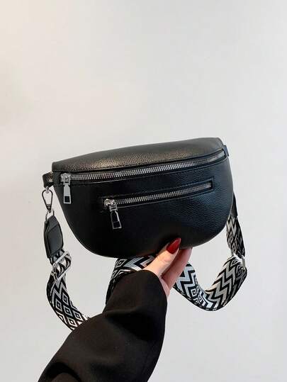 Plain Color PU Women Waist Bag Retro Fashion Chest Bag Underarm Bag, Casual Shoulder Crossbody Small Bag, Versatile & Minimalist Women Chest Pack, Spring/Summer New