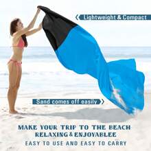 Couverture de plage surdimensionnée et étanche, tapis de plage pliable et imperméable avec poche, portable et léger pour pique-nique, plage de sable, pique-nique en extérieur. Couverture de plage étanche et résistante au sable, idéale pour les pique-niques, les voyages, le camping et la randonnée. Profitez de la plage sans le désordre, couverture de pique-nique