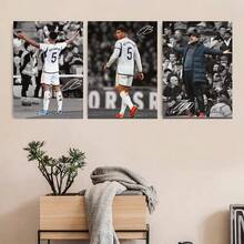 1 件/3 件墙面艺术海报可选相框流行著名足球运动员、明星足球运动员、海报和印刷品、帆布印刷品、墙面艺术、客厅、家居装饰礼品
