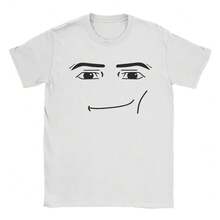 Anime Robot Robloxs Face Cotton T-Shirts Women Fun Tees Crew Neck Short Sleeve T Shirts Women Men Clothing Harajuku T Shirts - trắng - Xem 1