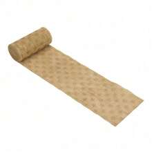 Jute Burlap Roll Precut, Finished Edges, 6"W X 5-Yards, 740-27, Brown/Gold Star Glitter - Jute - View 5