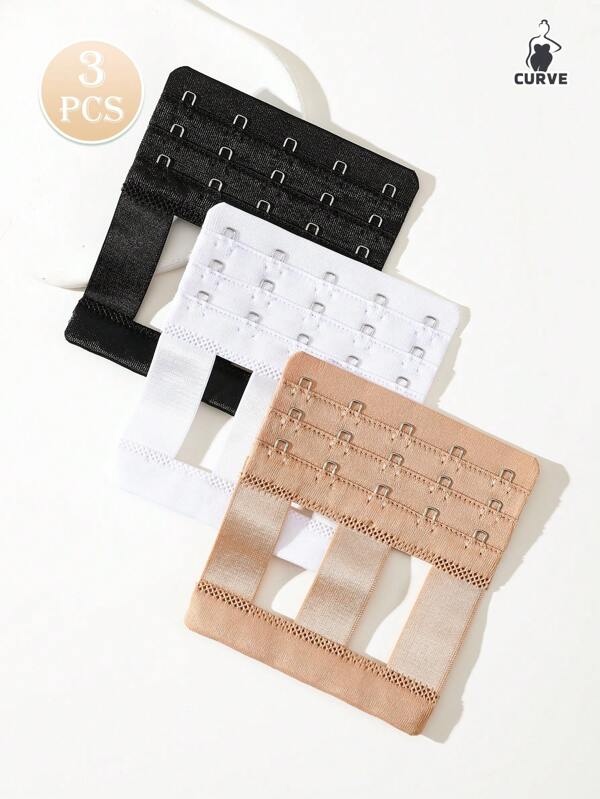 3pcs Stretch 3-Row 5-Hook Underwear Extended Breasted Bra Extension Bra Extension Bra Extension Bra Accessories