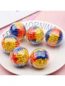 1 件迷宫拼图玩具，6 面迷宫，球形迷宫，迷宫挑战游戏玩具，减压玩具，生日、复活节、圣诞节礼物，小礼物 - 彩色 - 查看 4