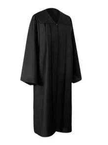 2pcs/Set Student Graduation Gown With Zipper, 1pc Black Tassel Graduation Cap, Unisex Graduation Gown & Set - Black - View 8