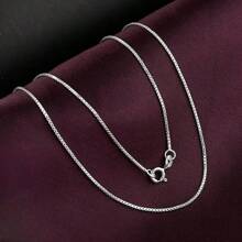 Collier chaîne en argent sterling 925, chaîne de type boîte, couleur platine, épaisseur 1,0 mm, longueur 40/45/50/55/60 cm, poids 2,4/2,6/2,8/3,0/3,2 g, convient aux femmes et aux hommes, cadeau de fête