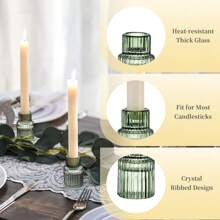 Candle Holder Glass Candlestick Holders, Taper Candle Holders Bulk For Table Centerpiece, Glass Candle Holder Candle Stick Holder Decor For Wedding Party Bridal Showers