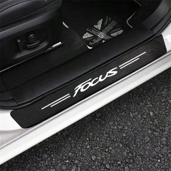 4/5 Piezas Pegatinas de fibra de carbono para el umbral de la puerta del coche para Focus 2 MK2 2005 2006 2007 2008 2009 2010 2011, cubiertas protectoras, accesorios de sintonización