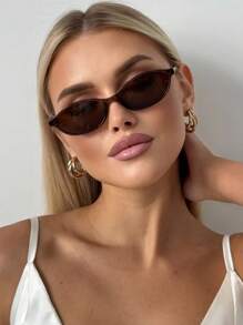 1 Stück klassische Vintage Hot Girl Stil populäres Design elegante ovale Plastik Kleine Rahmen Modebrille, für Frauen - tropischer Strandurlaub, Straßenfotografie, Musikfestival Dekoration geeignet für alle Gesichtsformen, Sommer Accessoires Preppy Stil für den Schulanfang
