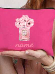 Sac cosmétique avec motif parfum personnalisé - Trousse de toilette personnalisée pour femmes, cadeau de Noël parfait pour maman, professeure, fille - Organisateur de voyage léger et élégant avec fermeture éclair