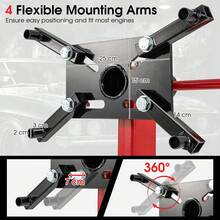 750lbs 340kg Capacity Engine Stand Heavy Duty Engine Motor Stand - Red - View 6