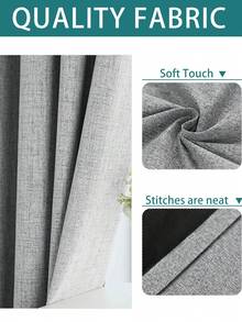 1pc Pure Linen Solid Color Blackout Curtain, Modern Minimalist Heat Insulation Partition Panel, Suitable For Bedroom, Living Room, Bay Window, Balcony Decoration