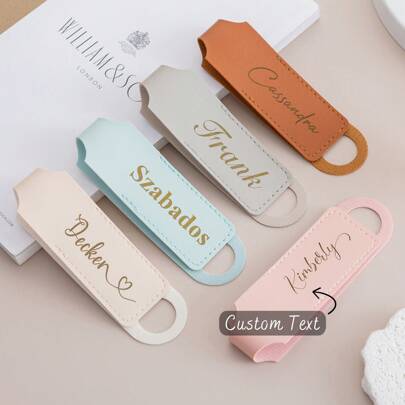 Custom PU Leather Luggage Tag, Personalized Slim Travel Tag With Signature Name Card For Suitcase Backpack, Gifts For Women, Him, Boyfriend, Girlfriend, Friends For Anniversaries, Gifts For Christmas,For Holiday/ Vacation.,Bags & Luggage,2025 Halloween Accessories, Urban Chill