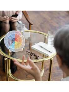 1 件双面圆形情绪治疗轮，心理健康情绪图表带支架，适用于家庭、学校、辅导员、治疗师办公室装饰、学校用品、返校