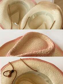 New Outdoor Beach Hats, Sun Hats, Men's And Women's Spray-Painted Five-Pointed Star Denim Straw Hats