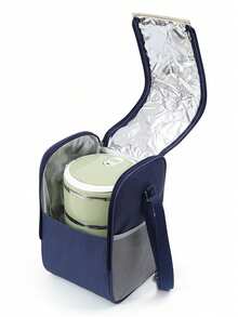 1pc Multifunctional Lunch Box Bag, Thick Insulated Tote Bag, Waterproof Thermal Lunch Bag, Meal Prep Bag, Cooler Bag For Carrying Lunch Box, Bottles - Multicolor - View 6