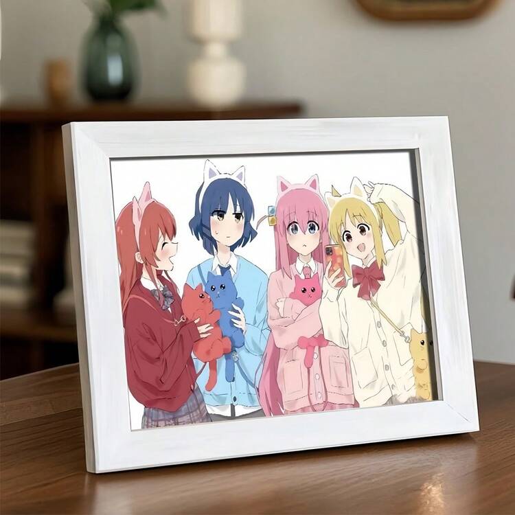 1pc /4pcs Japanese Manga Personalized Anime Home Decoration Painting Wall Art Photo Frame, 15x20cm, Photo Frame For Desktop Display & Wall Hanging, Art Photo Frame For Photos & Posters, For Bedroom Living Room Home Decoration Gift Birthday Graduation - Multicolor - View 6