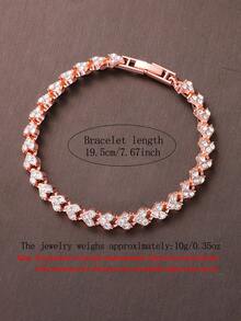 2pcs/Set Rose Gold Alloy Crystal Butterfly & Round Dial Quartz Watch And Crystal Heart Bracelet For Women, Suitable For Daily Wear, Graduation Gift