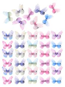 10 pièces - épingle à cheveux papillon, décorations de papillon pastel doux et assortis, épingle à cheveux élégante pour franges, ornement de cheveux pour dames, pince à cheveux unique, papillons en tissu 3D de simulation pour projets DIY, décoration d'art et accessoires photo, décorations de fête, décorations d'anniversaire, décorations d'été