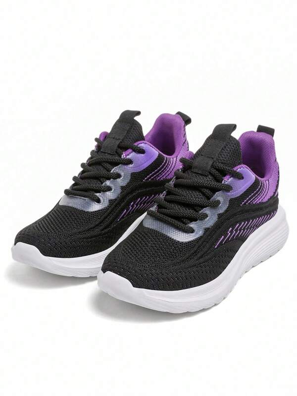 1 Pair Girls Sport Shoes, Fashion Comfortable Non-Slip Wear-Resistant Lightweight Casual Shoes, Breathable Mesh Soft Bottom, Shock Absorption, EVA Sole, Suitable For Daily Wear And Running