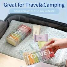 7pcs/14pcs Compressed Travel Face Towels, Disposable Use Towels Suitable For Camping & Travel, Worth Having